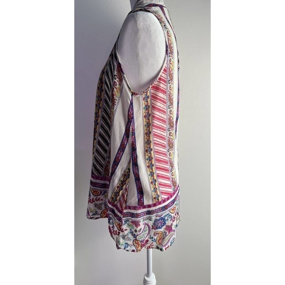 Parsley & Sage Sz S Artsy 100% Cotton Tunic Length Open Vest Colorful Pockets - Picture 4 of 7